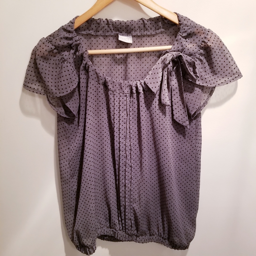 3/$45 | Suzy Shier | Grey Sheer Blouse Shirt